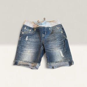 Justice Blue Denim Kids Shorts Pull On Style (7)